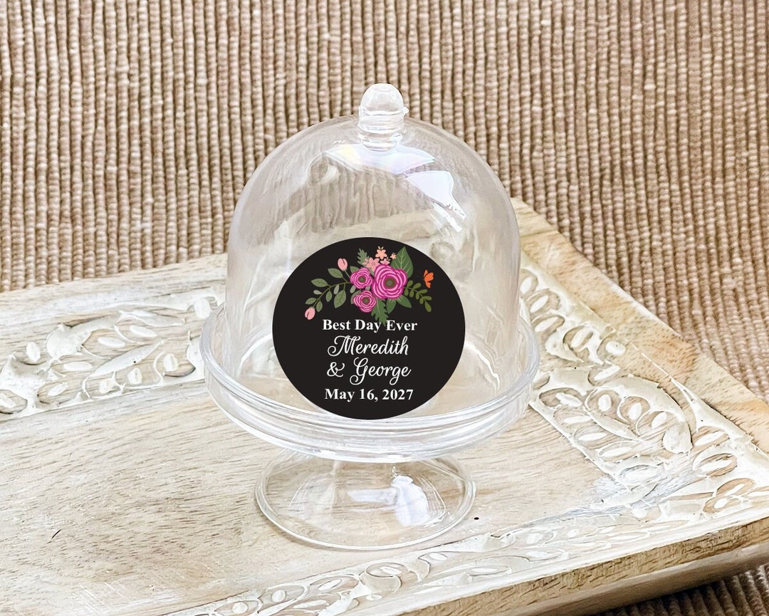 Printed Personalized Mini Clear Cake Stand Box With Floral Etsy