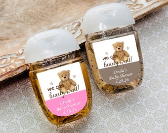 LABELS Only Personalized We Can Bearly Wait Labels For Sanitizers, Baby Shower Loop Labels CL91 (Set of 18)