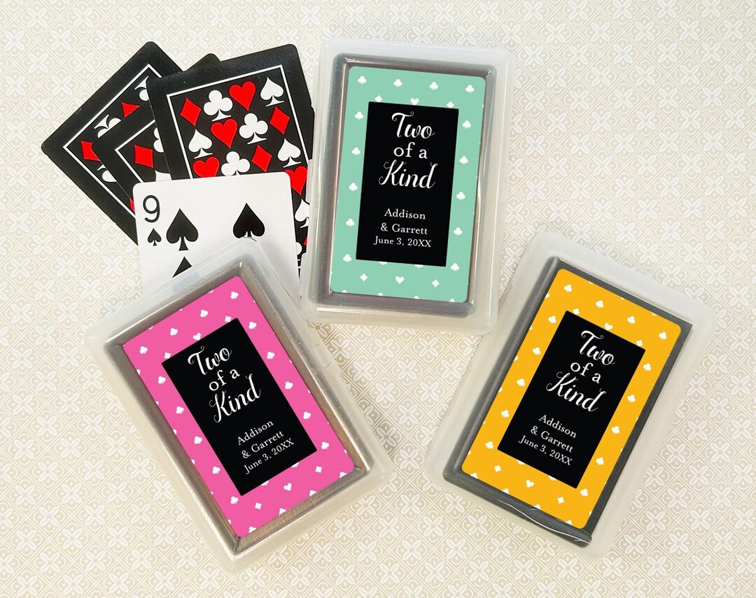 Wedding Bulk Playing Cards Favors, Two of A Kind Card Suit Personalized ...