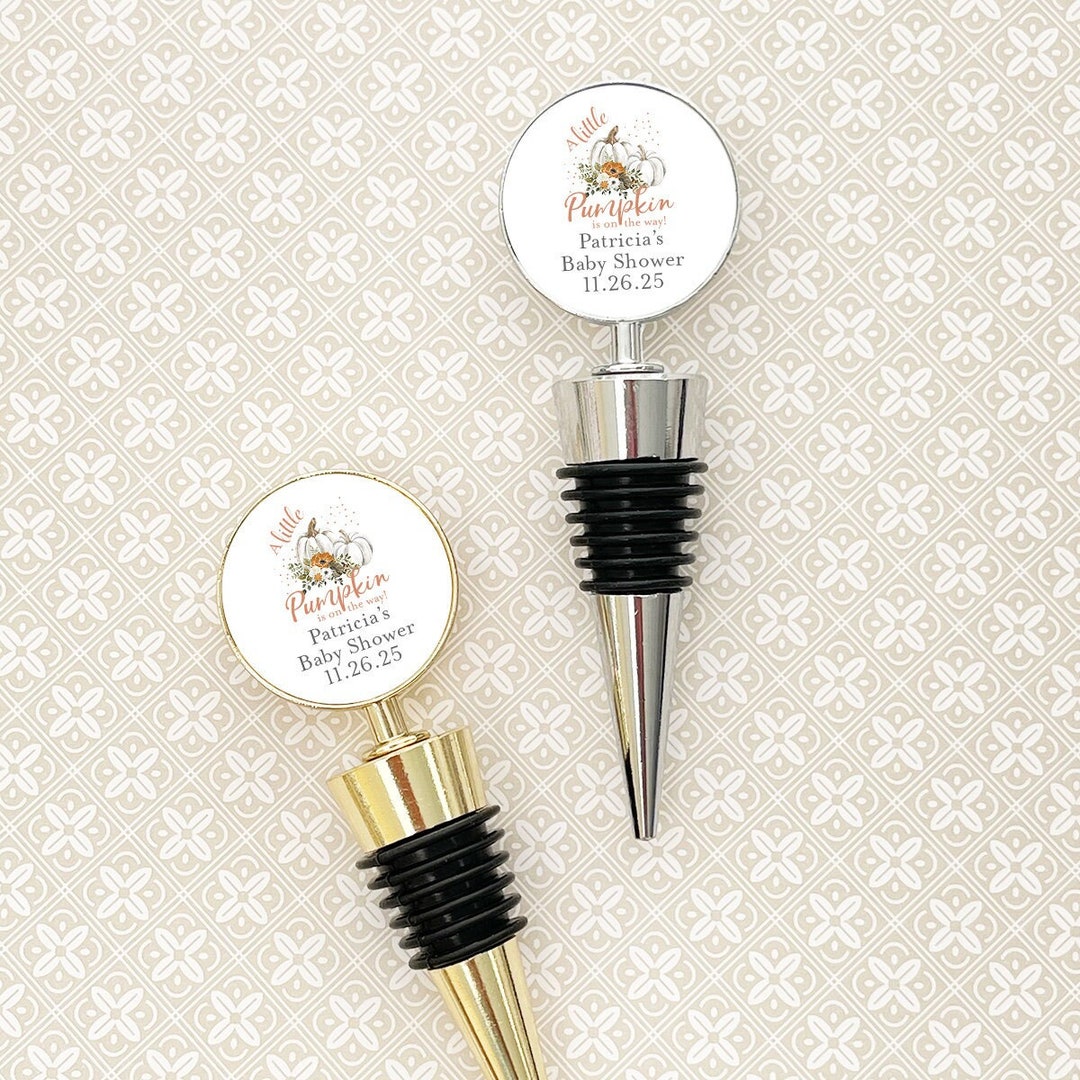 Printed Personalized Wine Bottle Stopper With A Little Pumpkin Etsy