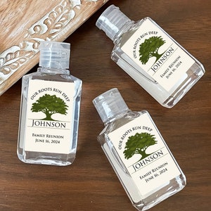 LABELS Only Personalized Our Roots Run Deep Labels For Sanitizers, Family Reunion Personalized Vertical Labels (Set of 18)