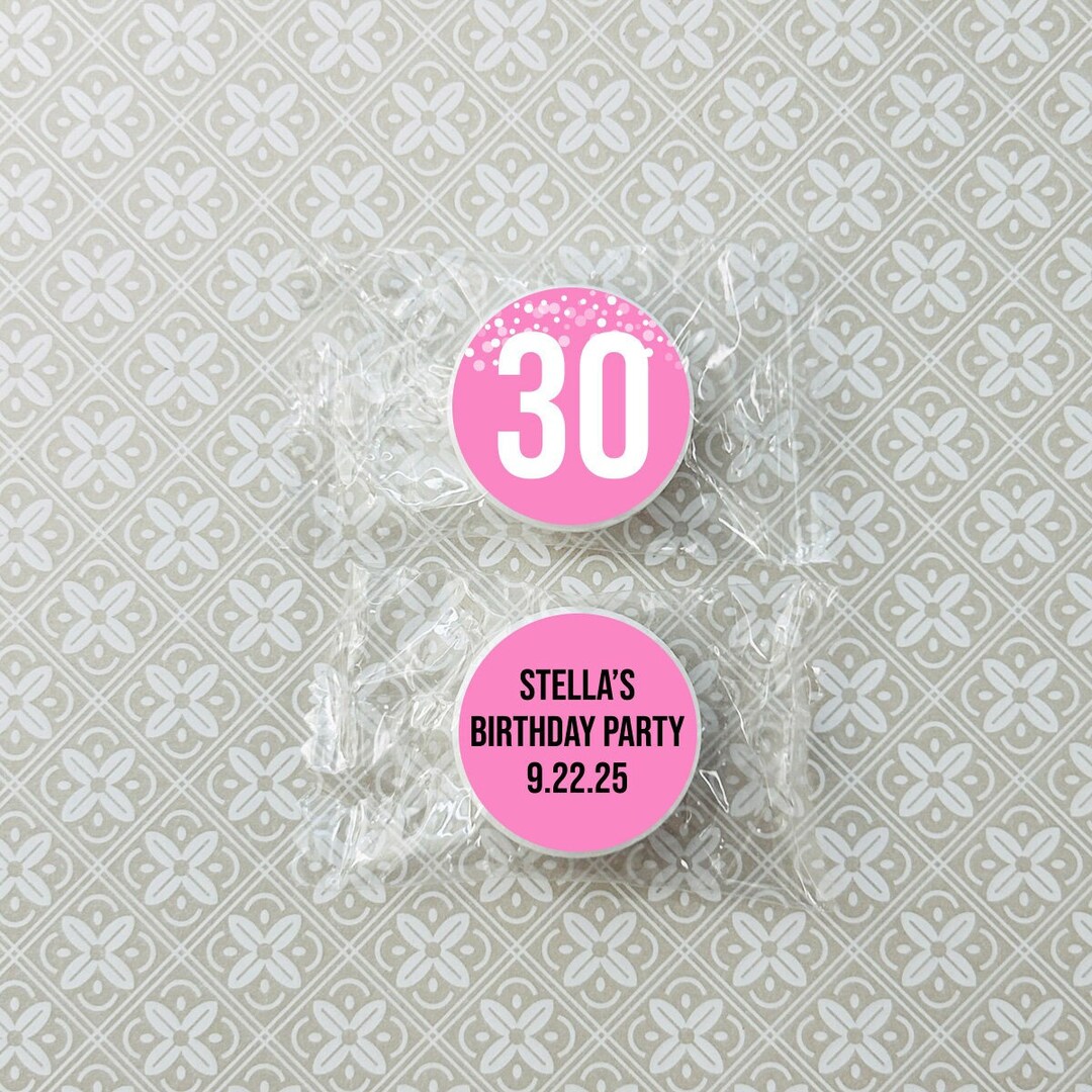 Printed Personalized Life Savers® Mints Candy Favors With Birthday Age