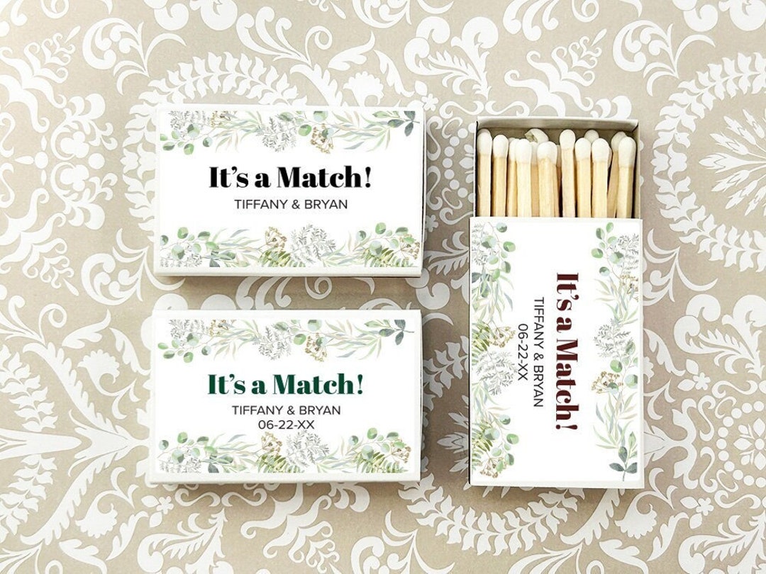 Wedding Bulk Matches, It's a Match Personalized Matchboxes Matches