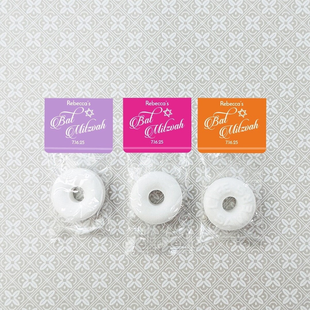 Bat Mints Bat Mitzvah Favors Printed Personalized Life Savers® Mints Candy Favors ...