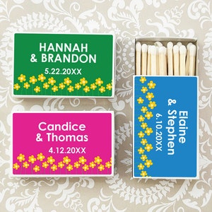 Wedding Bulk Matches, Spring Flowers Personalized Matchboxes Matches, Matchboxes Matches Wedding Party Favors, CL-SPNG29 (Set of 50)