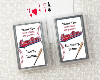 Baseball Birthday Personalized Playing Cards Party Favors, Bulk Birthday Playing Cards Favors CL98-T, Set of 10