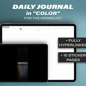 365 Digital Daily Journal in Color for iPad for Goodnotes and Notability for the Minimalist