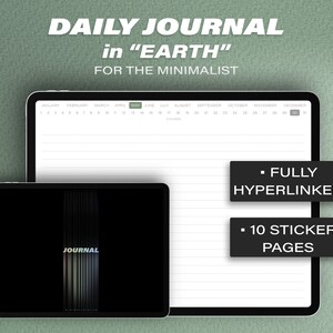 365 Digital Daily Journal in Earth for iPad for Goodnotes and Notability for the Minimalist