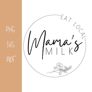 Eat Local | Mama&#39;s Milk; DIGITAL DOWNLOAD ONLY | Breastfeeding, New Mom | Baehr Den Creations