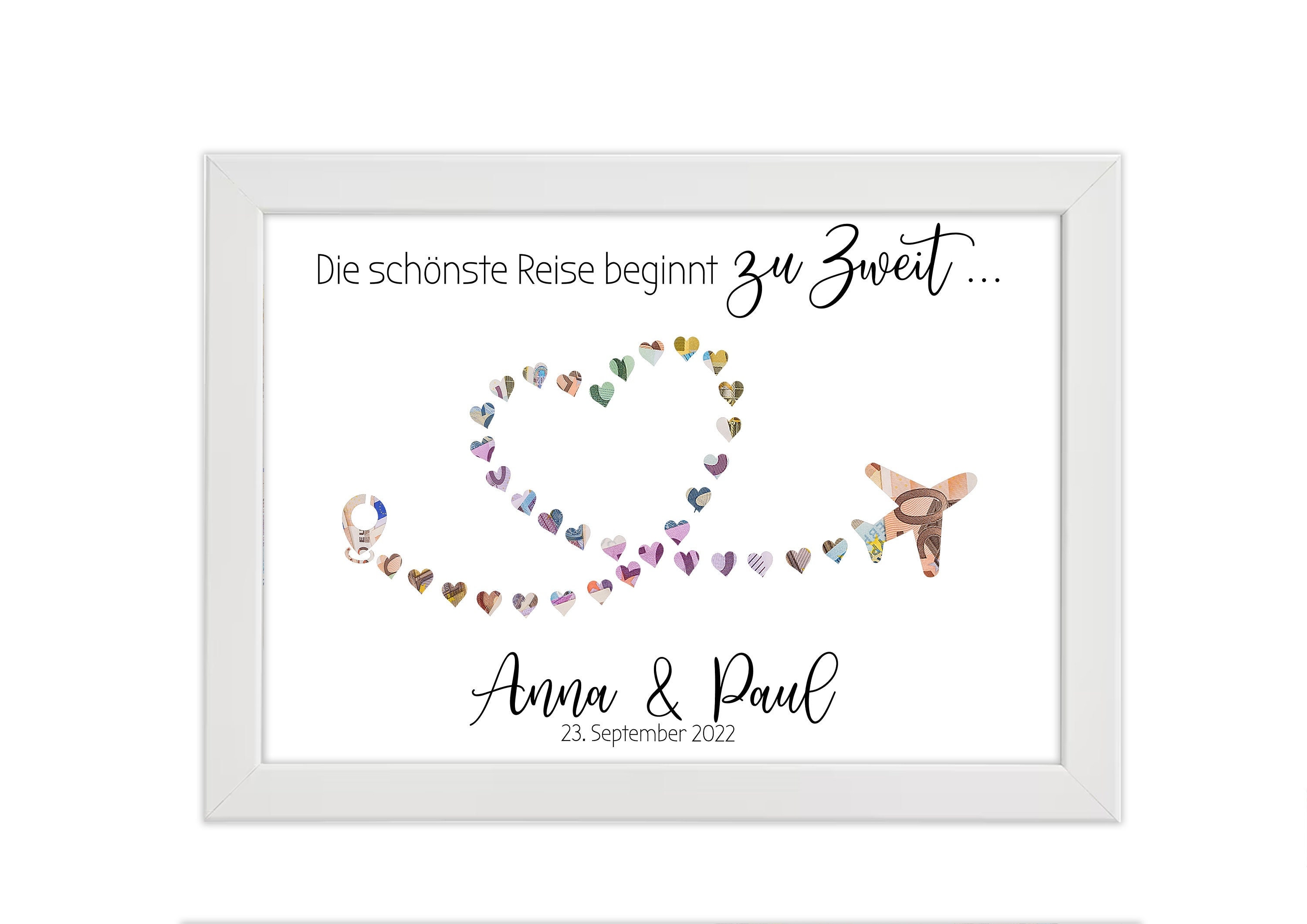 Geldgeschenk Hochzeit Reise personalisiert Gutschein Etsy.de
