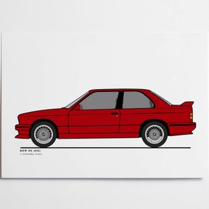 Classic Sports Sedan M Premium Unframed Poster | Automotive Art | Wall Art | Custom Car Poster | Sports Sedan Picture | Classic Sedan Art