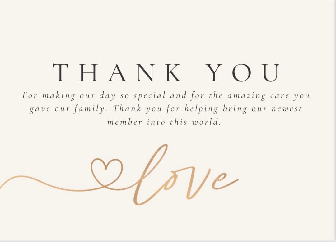 Nurse Thank You Card L&D pregnancy new Baby thanks Etsy