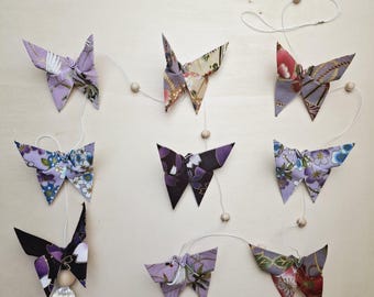 Essential oil diffuser pendants, fabric origami butterfly pendants. 0113