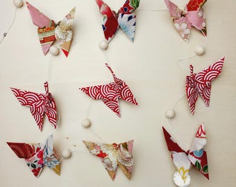Essential oil diffuser pendants, fabric origami butterfly pendants. 0129