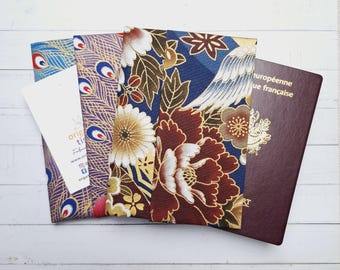 Protège passeport motif japonais