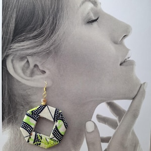 Origami geometry fabric earrings, fabric earrings, origami jewelry