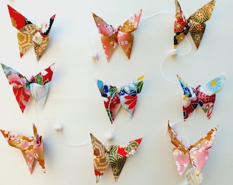 Essential oil diffuser pendants, fabric origami butterfly pendants. 0123