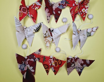 Essential oil diffuser pendants, origami butterfly fabric pendants. 0131