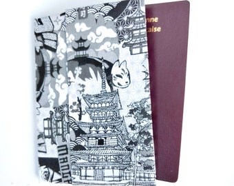 Protège passeport motif japonais