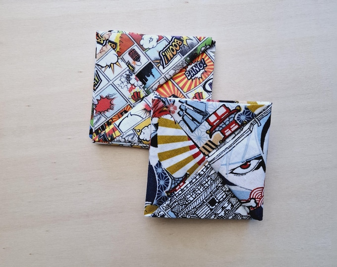 Featured listing image: This square of fabric is a very practical purse for storing coins and bills, origami purse