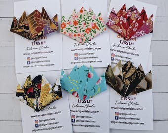 Beautiful brooch with an origami lotus flower, accessory for scarf, hat, origami jewelry - Christmas is coming