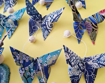 Essential oil diffuser pendants, fabric origami butterfly pendants. 0121