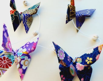 Essential oil diffuser pendants, fabric origami butterfly pendants. 0124