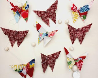 Essential oil diffuser pendants, fabric origami butterfly pendants. 0134