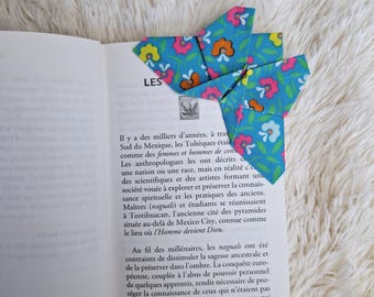 Page corner with an origami butterfly, for reading lovers