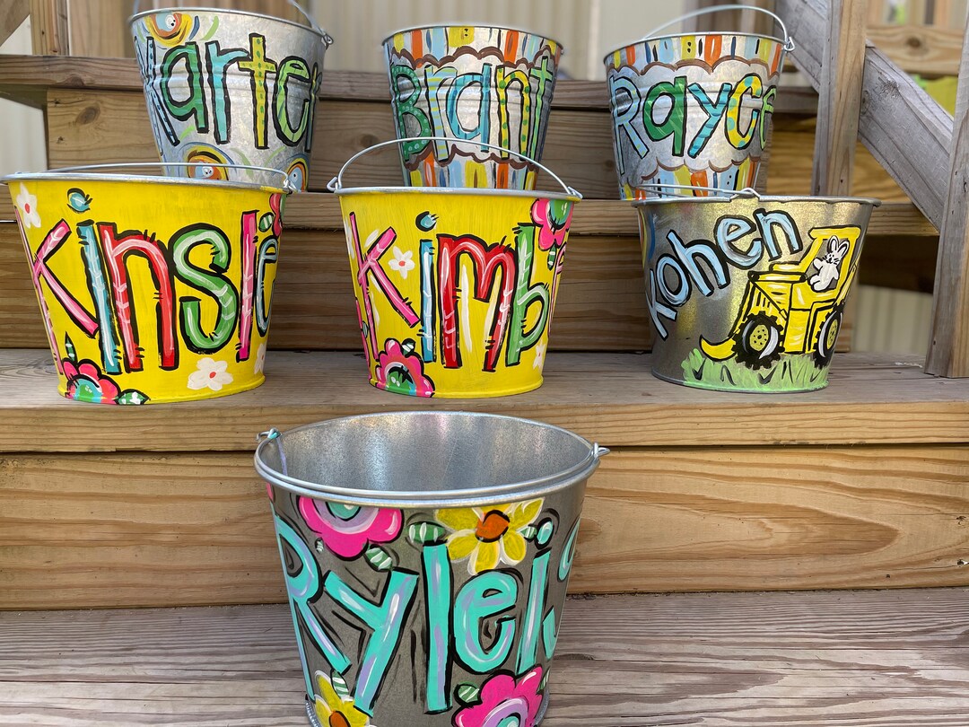 Custom Painted Easter Buckets Etsy
