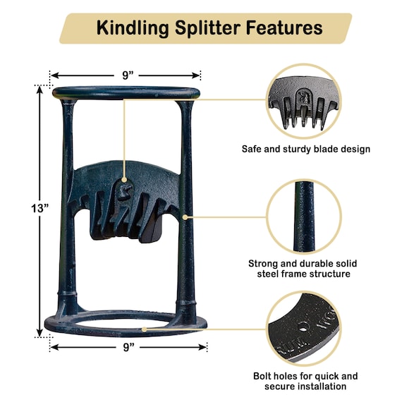 MCC Log Splitter With Hammer cast Iron Wood Splitter kindling