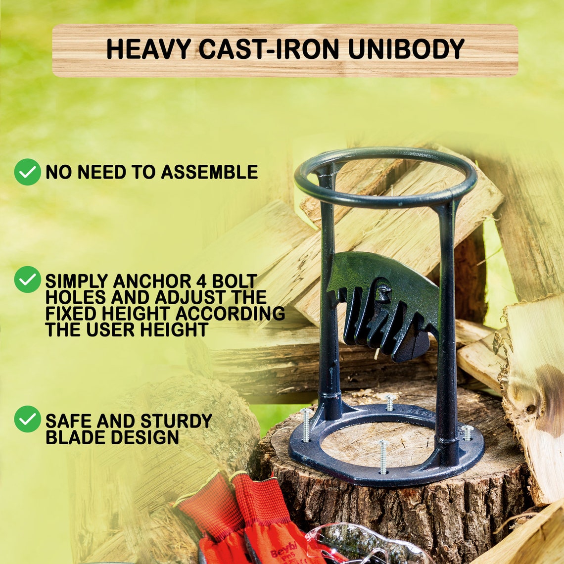 MCC Log Splitter With Hammer cast Iron Wood Splitter Etsy