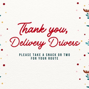 Delivery Driver Holiday Thank You