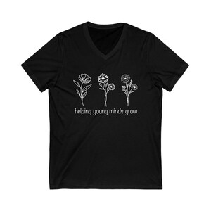 Helping Young Minds Grow - Unisex Jersey Short Sleeve V-Neck Tee