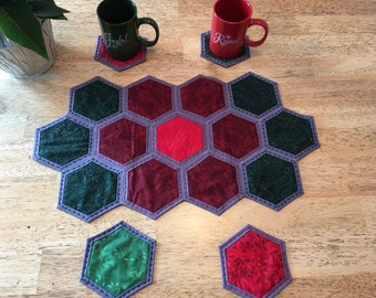 Hexagon table runner/placemat/hotpad