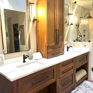 Handcrafted custom bath vanity, master bath vanity, floating vanity , minimalist bath vanity,