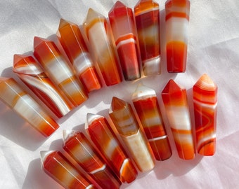 2” Mini Carnelian Tower (You Pick) | Courage • Vitality | High Quality Carnelian Point | Healing Energy | Reiki | Meditation