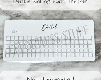Rastreador odontológico laminado | Serve para A6 | Fundo de amortização | Fundo de poupança | Design simples | Rastreador de envelope |