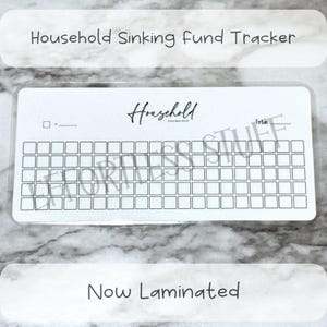 Laminated Household Tracker | Fits A6 | Sinking Fund | Savings Fund | Simple Design | Envelope Tracker |