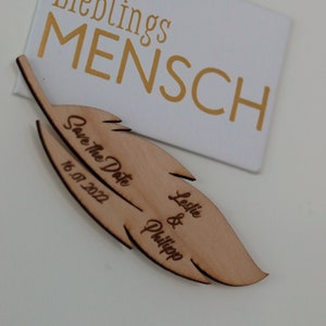 5er-Set |  Save the Date Karte aus Holz | Hochzeit | Geburtstag | Kühlschrankmagnet