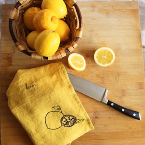 Limones met bordado's en servilletas de tela. Lintenservies, personaliseerbare servetten, tafeldecoratie, tafeldecoratie