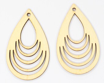 Birch wood teardrop earring blanks