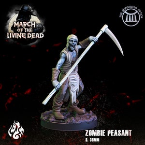 Living Dead - Zombie Peasant Farmer | DnD Miniatures  | Tabletop Miniature | Fantasy | 32mm