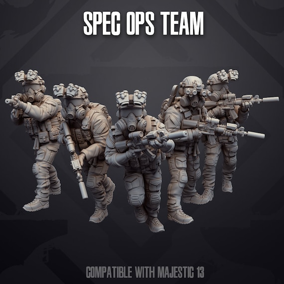 Delta Crew Spec-Ops Team - Set of 5 | 35mm | SW Legions | DnD Miniatures  | Tabletop Miniature | Sci-Fi | SW Miniatures