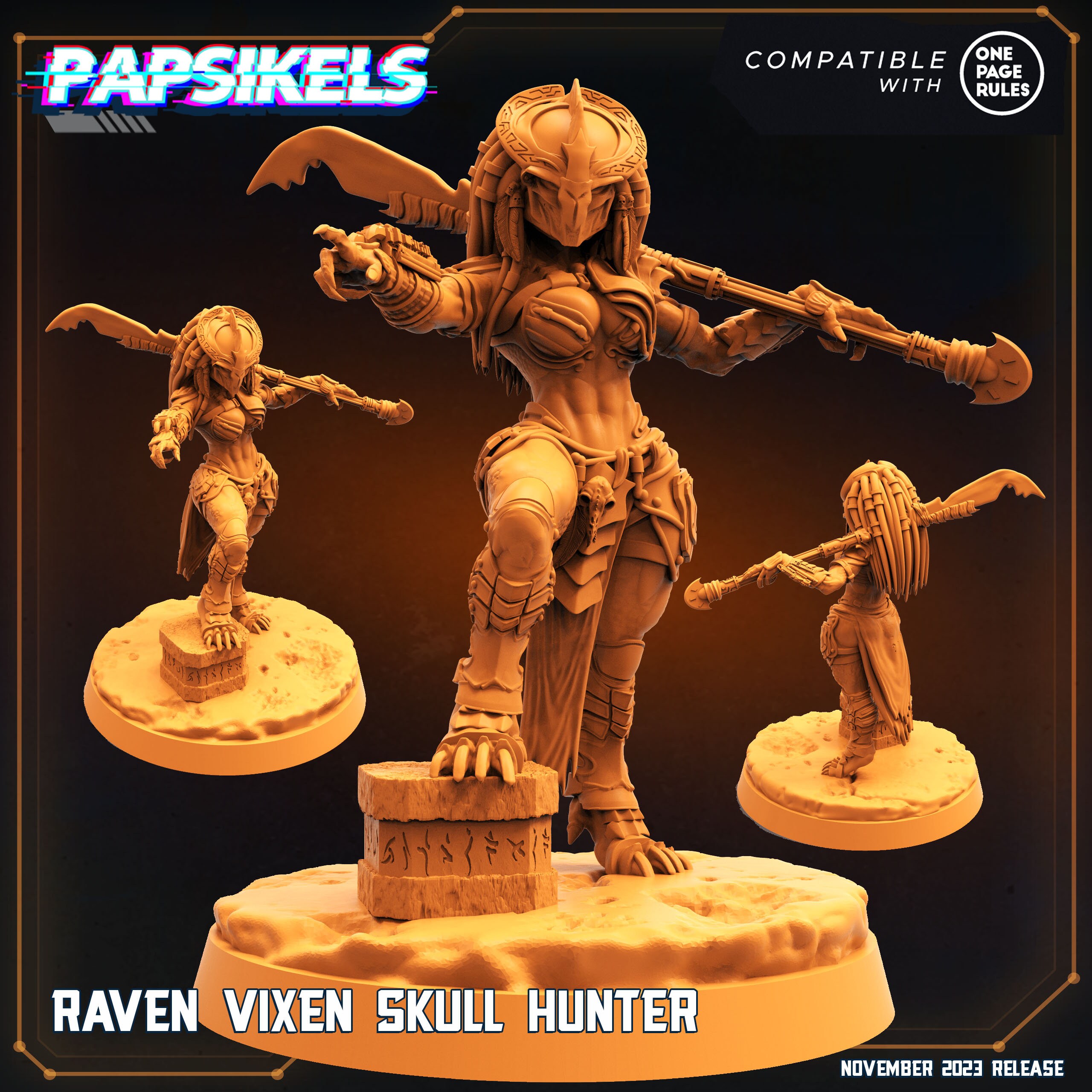 Raven Vixen Skull Hunter Tabletop Gaming - Etsy