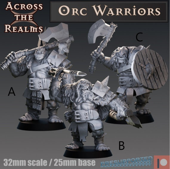 Orc Warriors | DnD Miniatures | Tabletop Miniature | Across the Realms