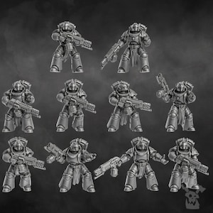 Space Knights Team Ignitium - Set of 10 | Grimdark | Sci-Fi Future | Tabletop Wargaming