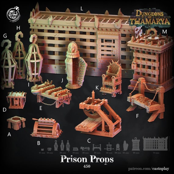 Prison Props | DnD Miniatures | Fantasy | RPG's | Tabletop Miniatures