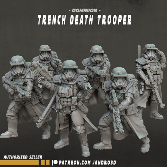 Trench Death Trooper - Set of 6 | 35mm | SW Legions | DnD Miniatures | Shatterpoint | Sci-Fi | SW Miniatures