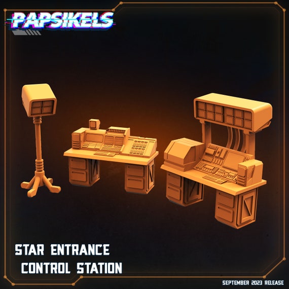 Star Entrance Control Station - 3 Pack | DnD Miniatures  | Tabletop Miniature | Props | Terrain | Scatter